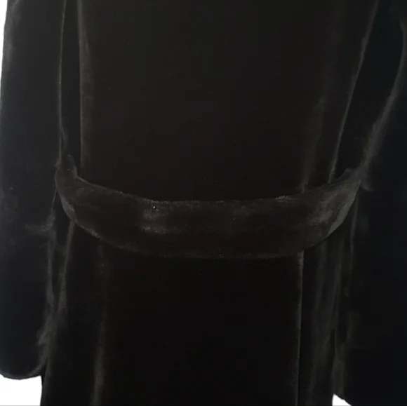 Borgazia Black Full Length Faux Fur Coat Vintage 60s - Picture 4 of 7